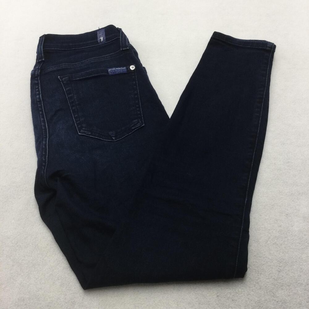 7 For All Mankind Gwenevere High Waist Skinny Jeans Womens 26 Blue Wash